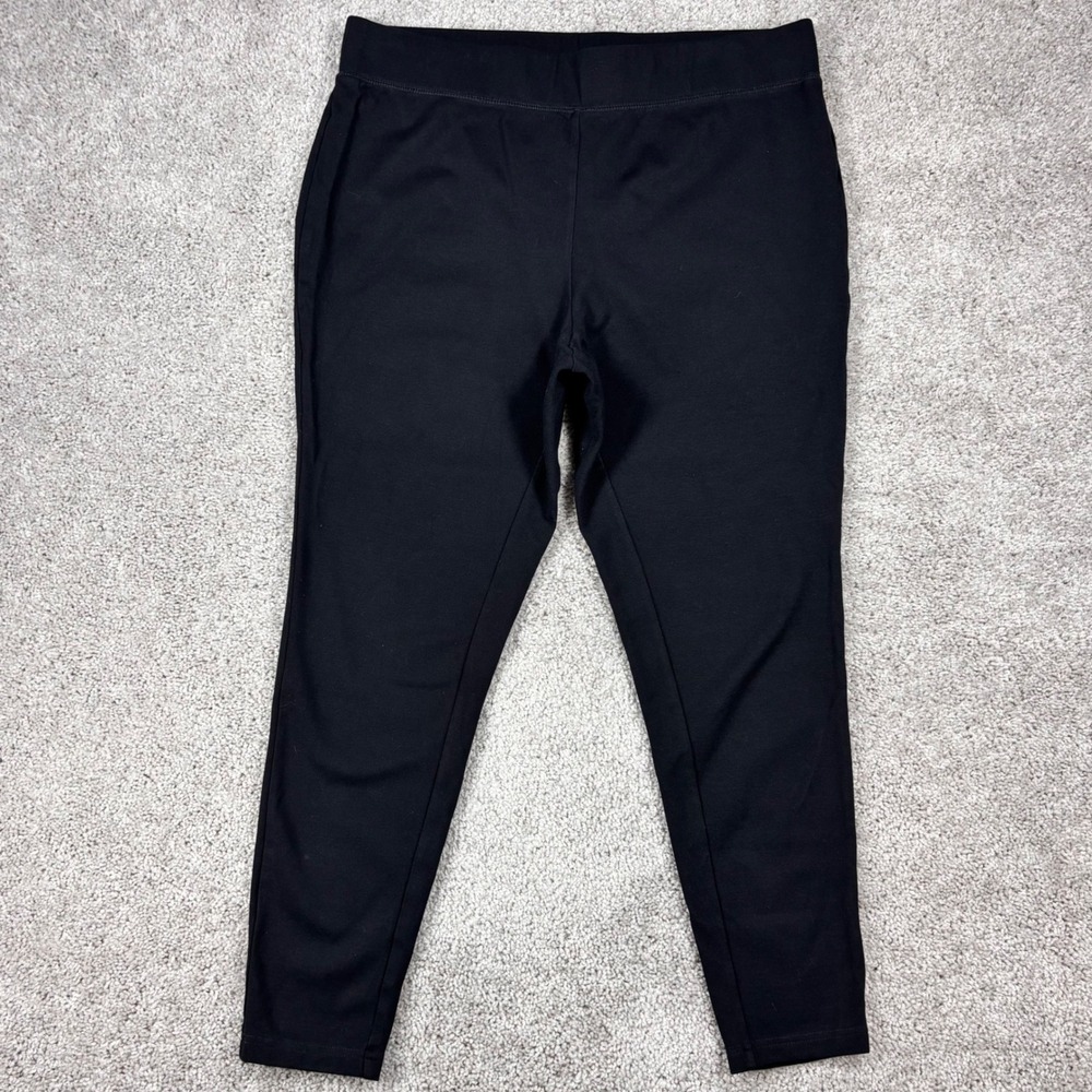 INC International Concepts Womens Black Pull On Ponte Leggings Plus Size 16W